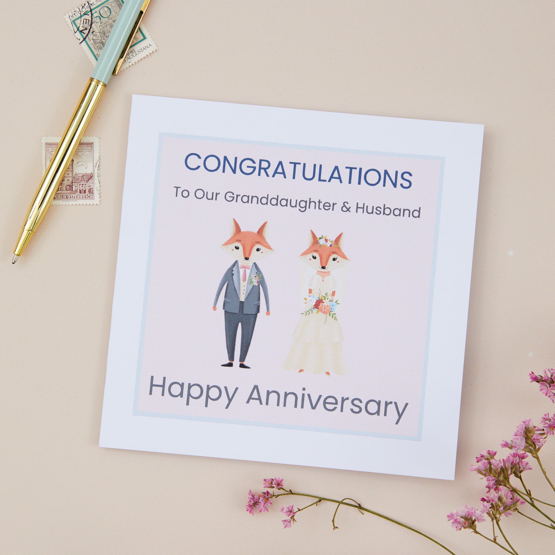 Granddaughter & Husband Anniversary Card image 0