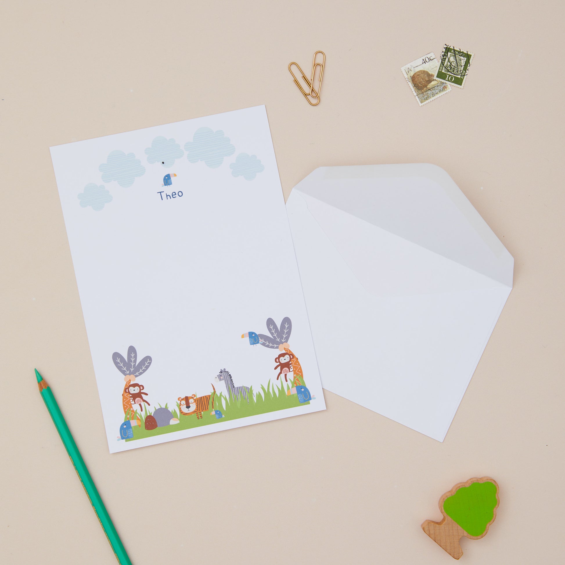 Letter Writing Set Jungle Inspired Writing Set image 0