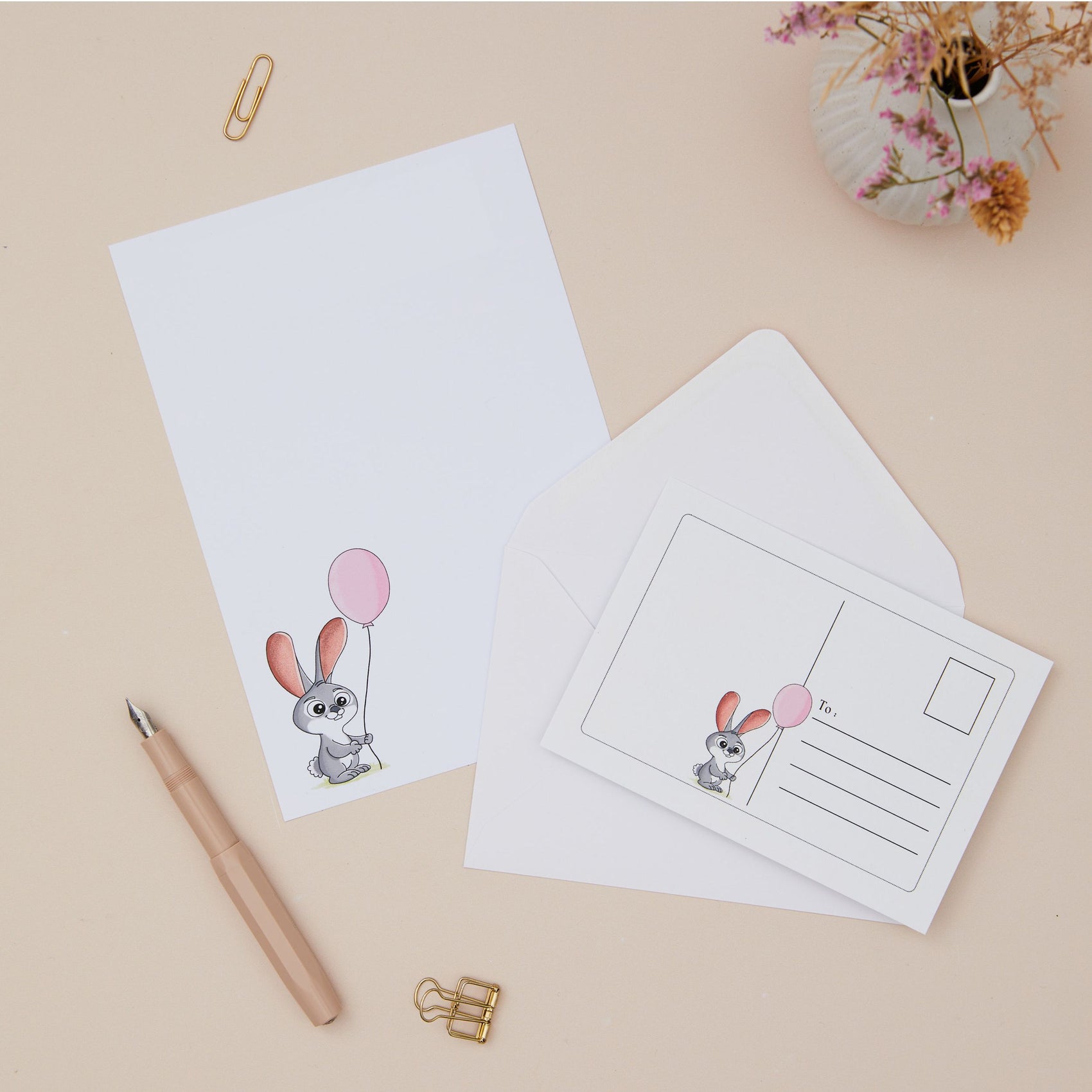 Bunny Rabbit Children's Letter Writing Set