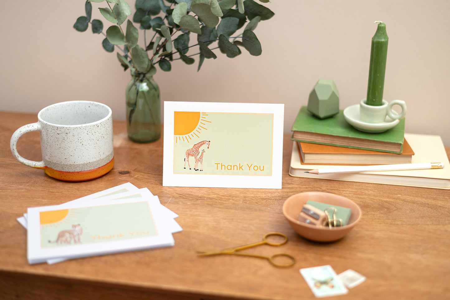 Giraffe - Blank Thank You Greeting Card