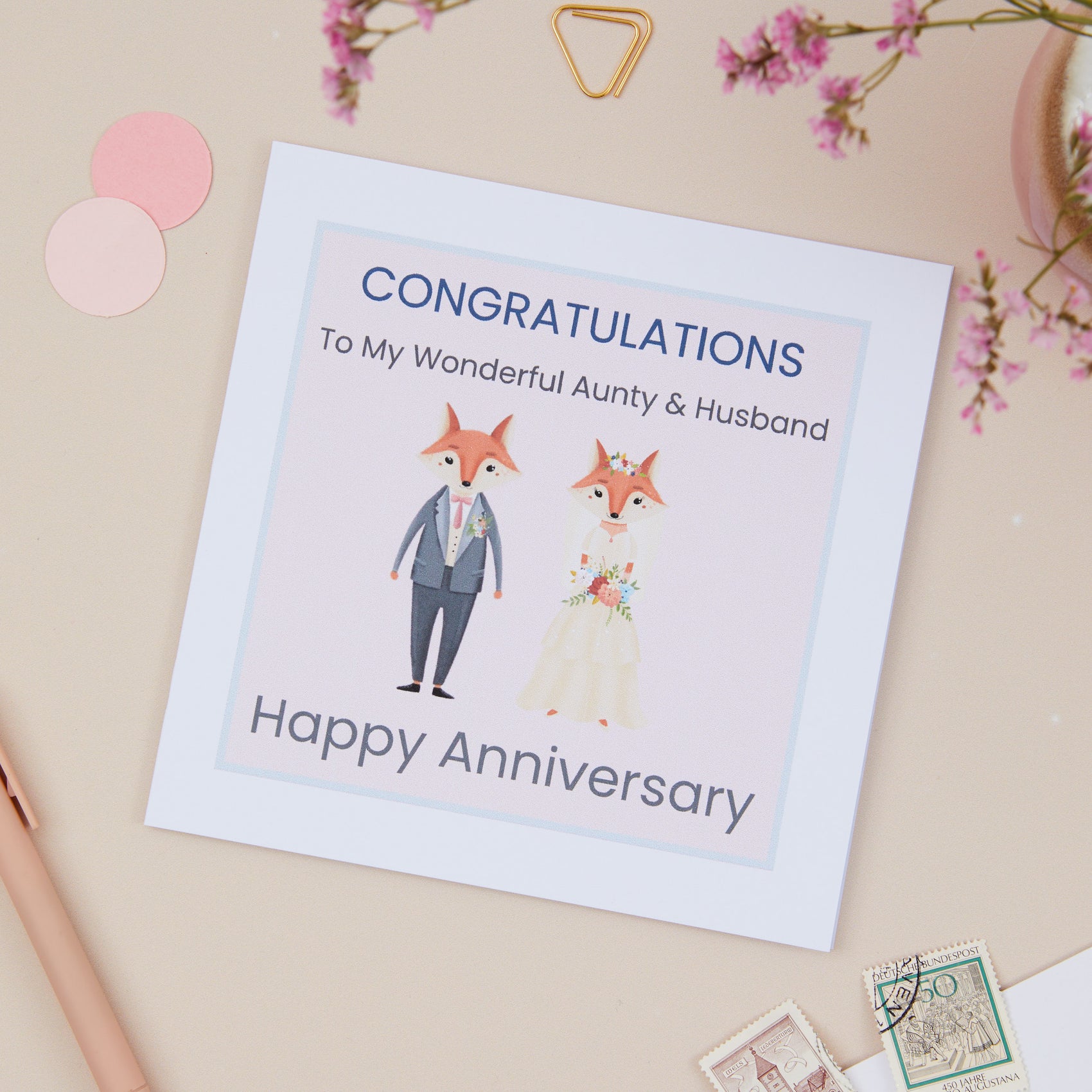 Aunty & Husband Anniversary Card - Sjstationery