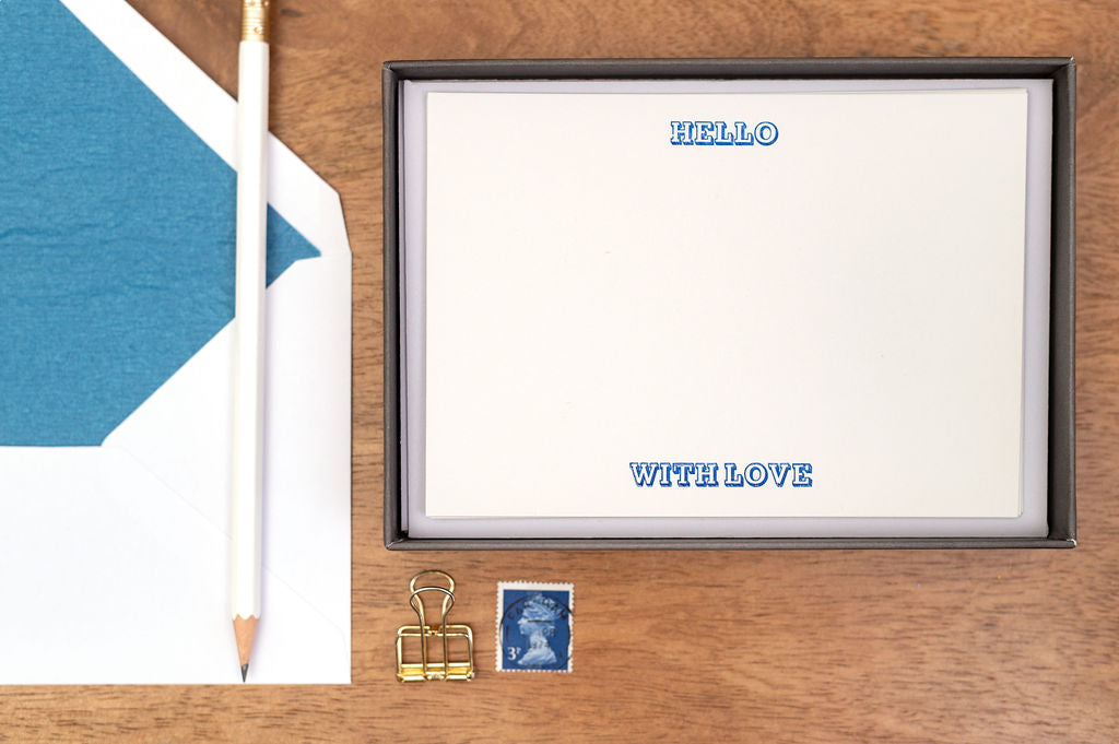 Hello With Love Letterpress Notelets Gift Set