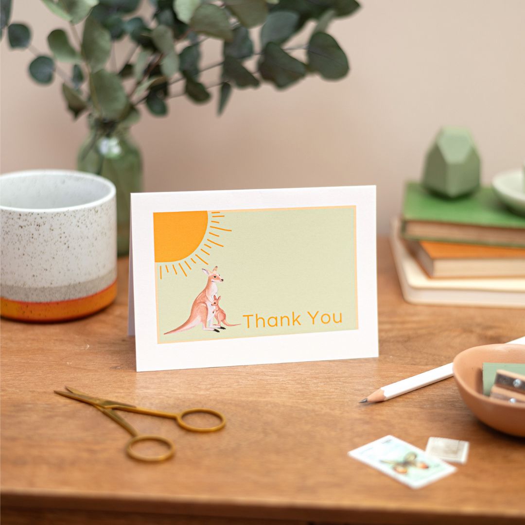 Thank You Cards Set - Kangaroo Inspired - Sjstationery