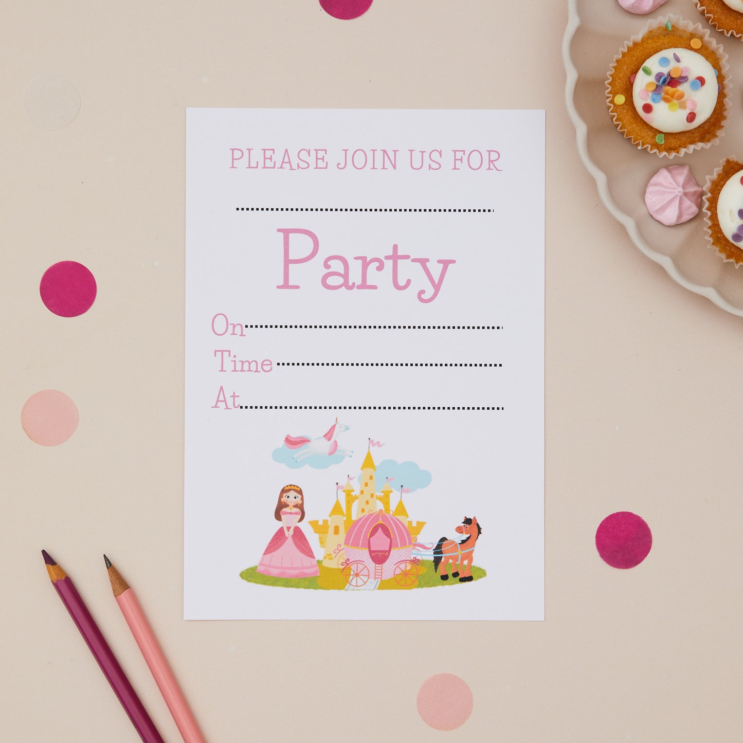 Princess Children's Birthday Party Invitations - Pack of 10