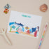 Kids Seaworld Postcard Set. A set of flat thank you postcard set with a seaworld theme, including illustrations of sea creatures like fish and coral, alongside a &
