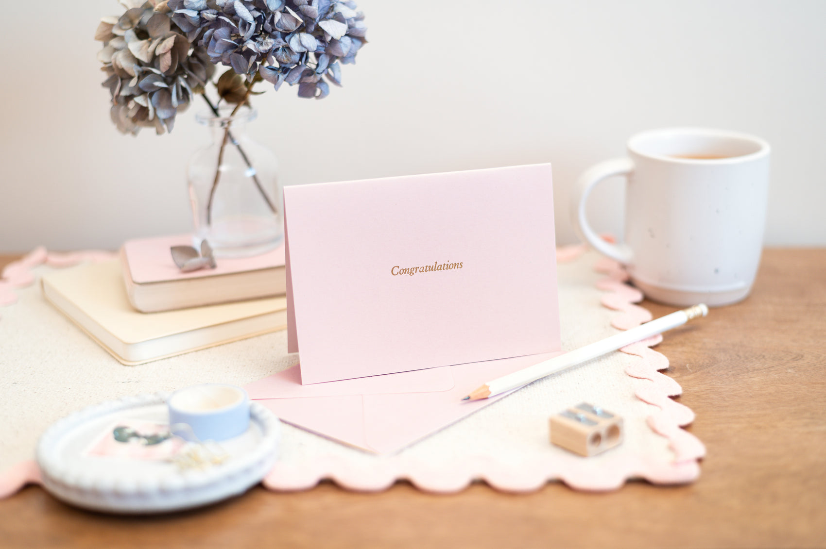 Letterpress Pink Congratulations Card