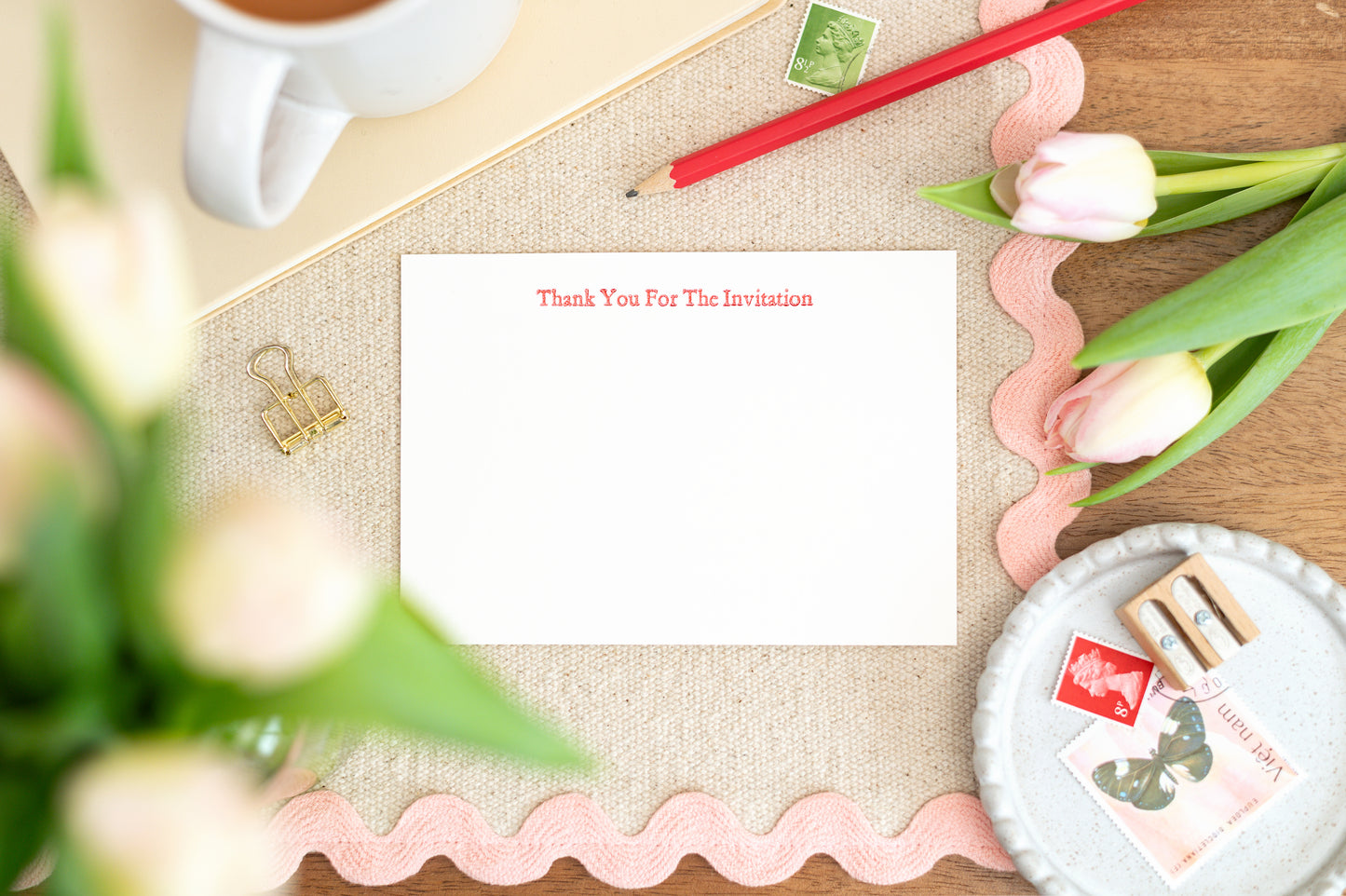 Letterpress Thanks For The Fun Thank You Notelet