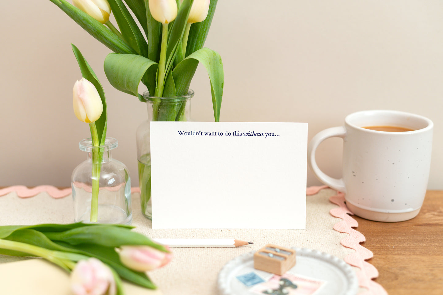 Letterpress Wouldn’t Want to Do This Without You Proposal Notelet