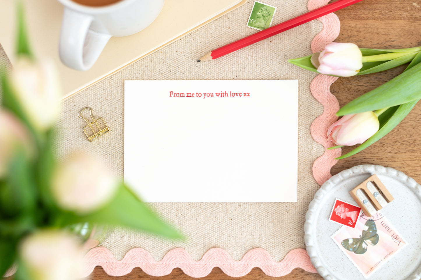 Letterpress With Love Notelet Card