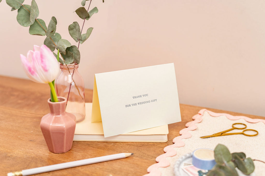 Letterpress Wedding Gift Thank You Appreciation Card