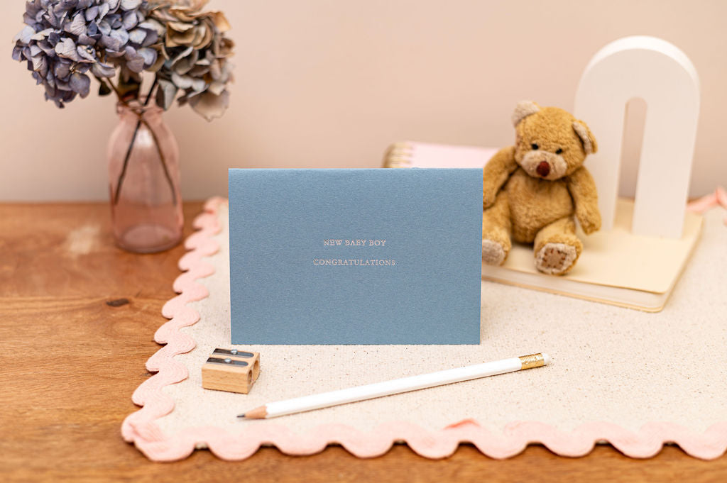 Letterpress - New Baby Boy Congratulations