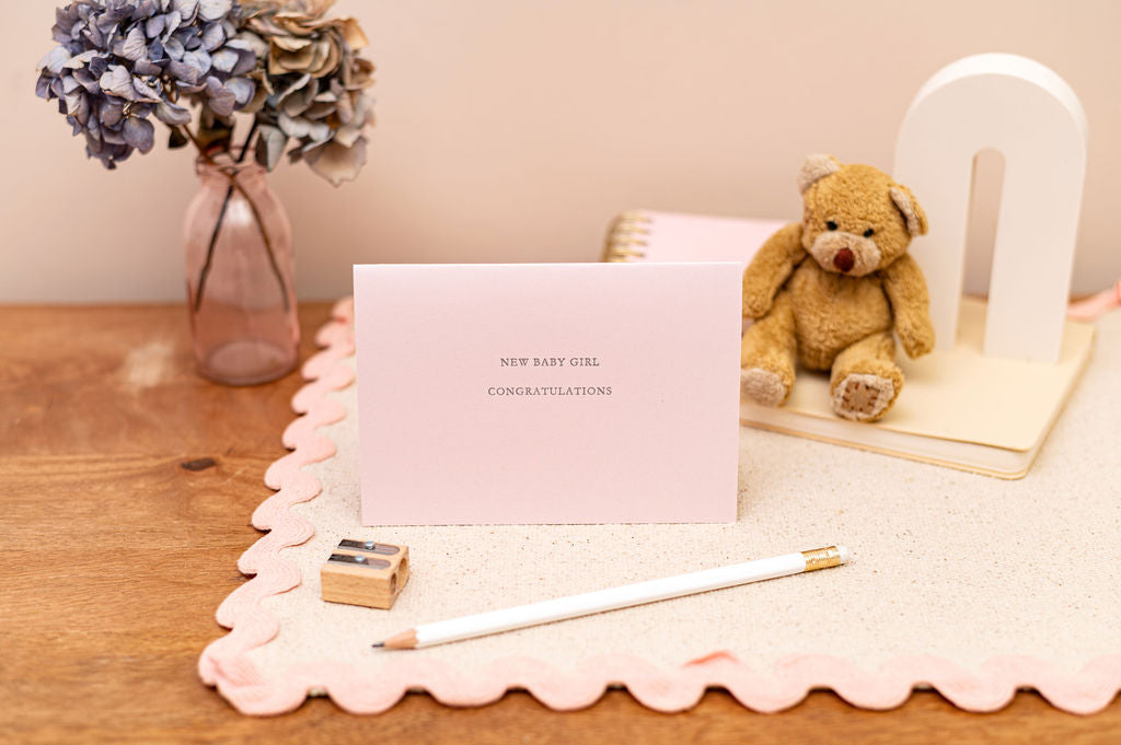 Letterpress - New Baby Girl Congratulations