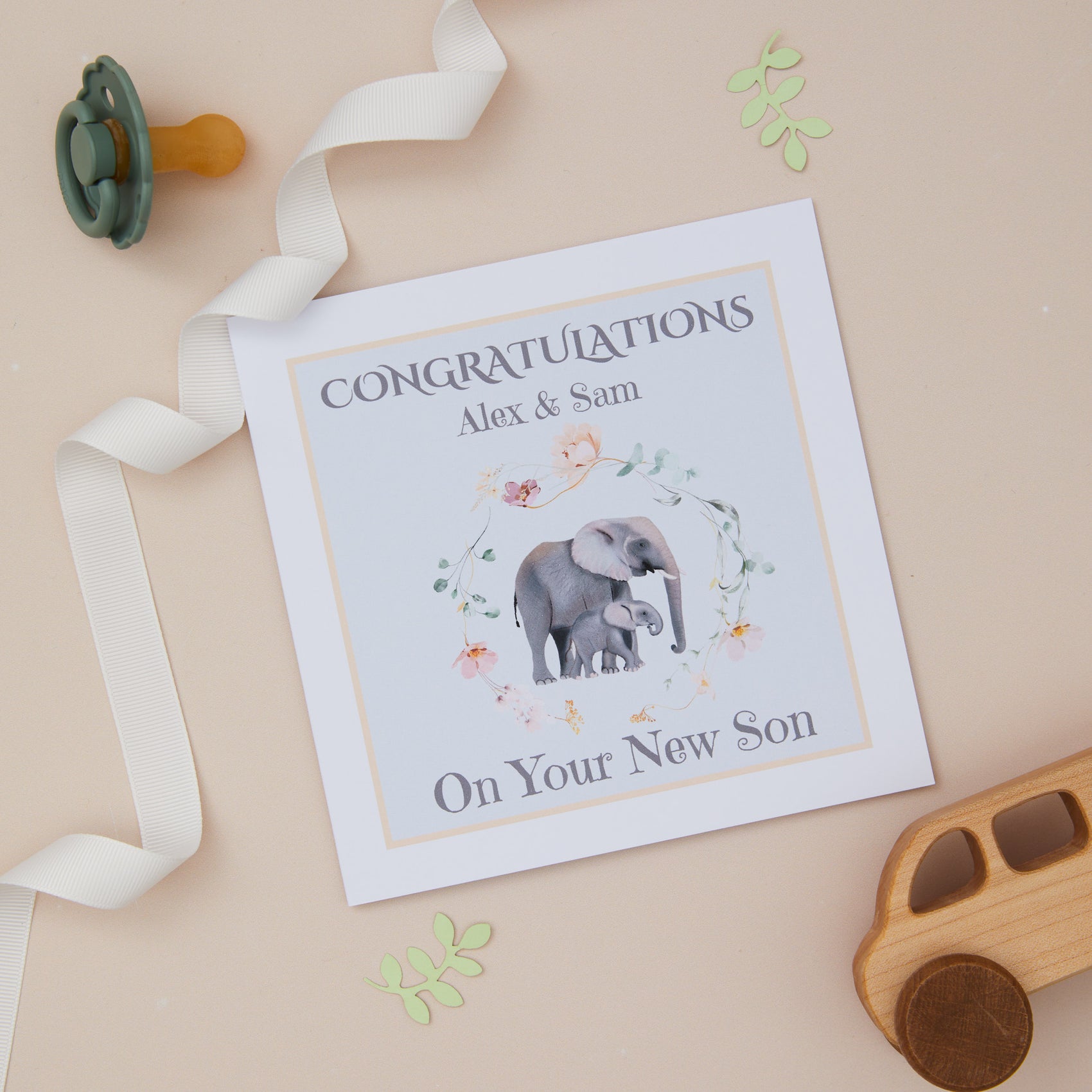 New Baby Boy Congratulations Card - Sjstationery