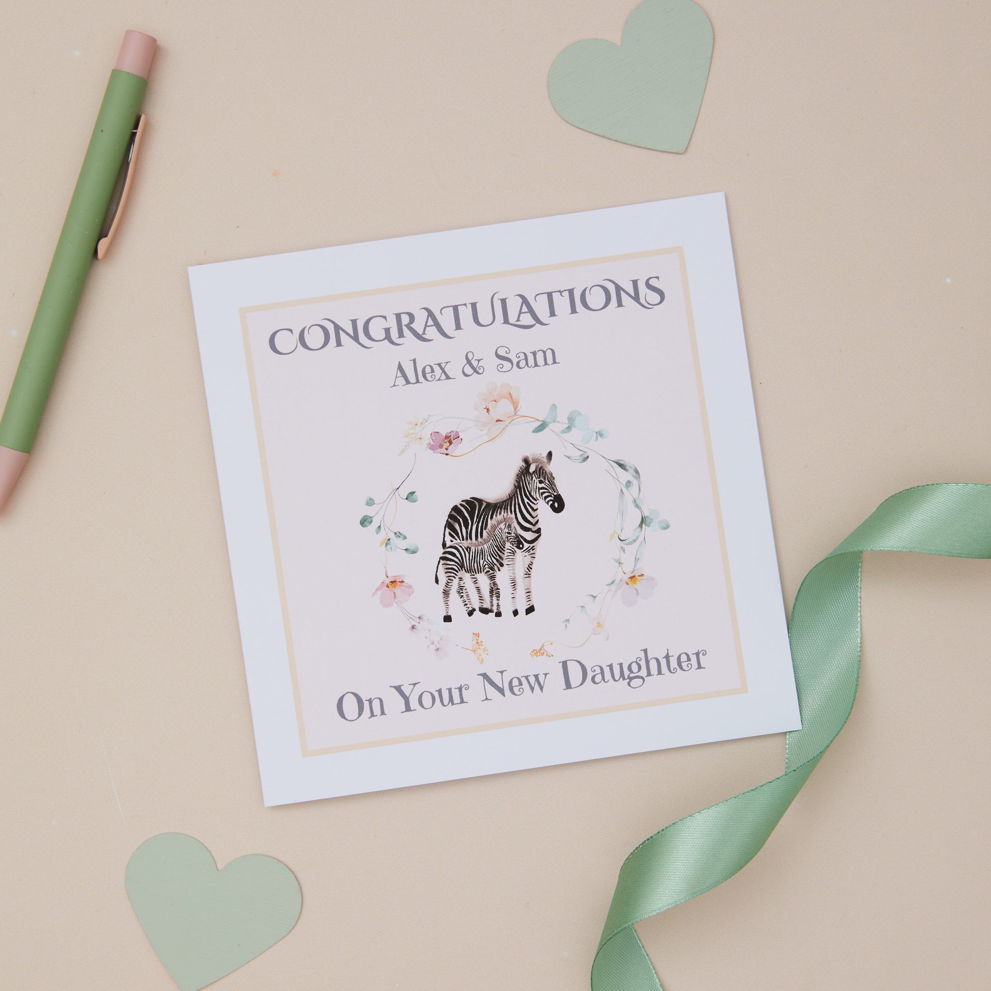 Baby Daughter Congratulations Card - Sjstationery