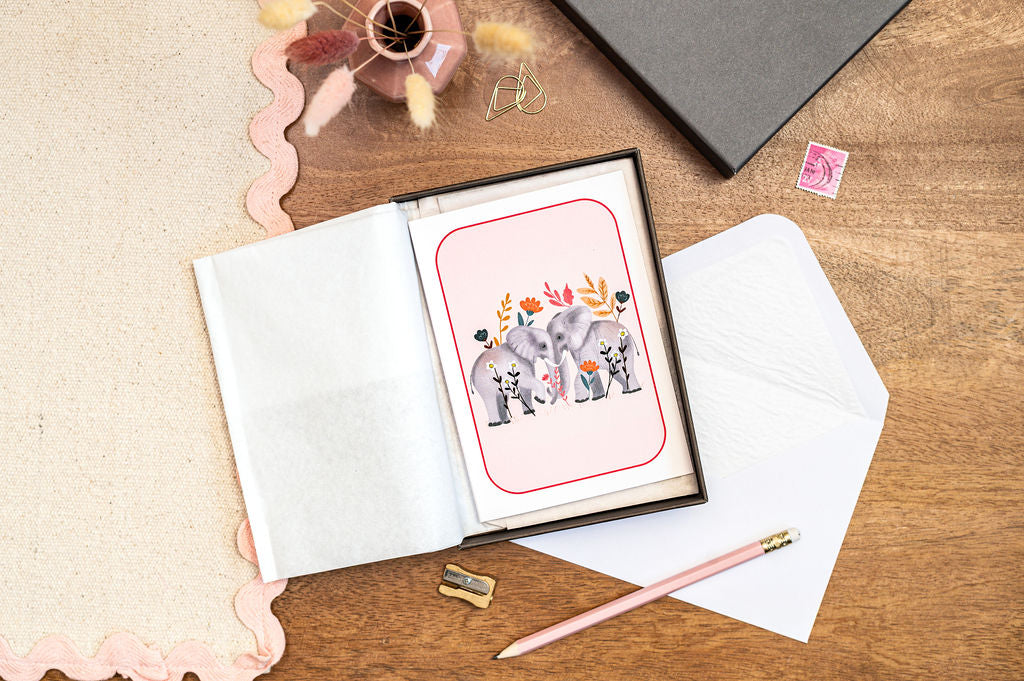 Elephant  - Thank You Greeting Cards Set