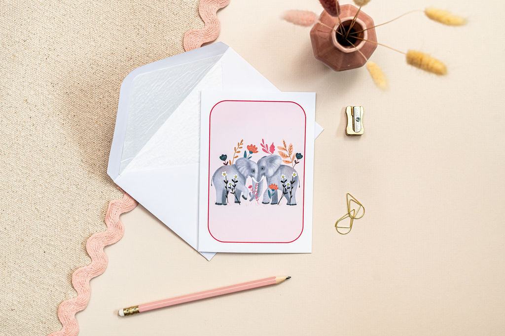 Elephant  - Thank You Greeting Cards Set