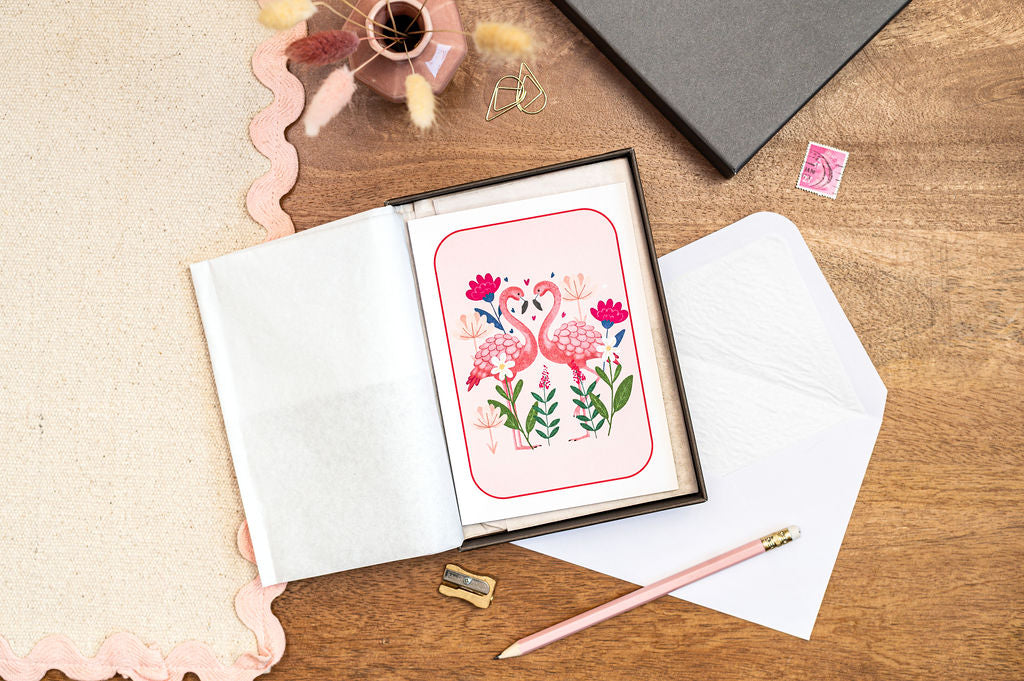 Pink Flamingos - Thank You Greeting Cards Set