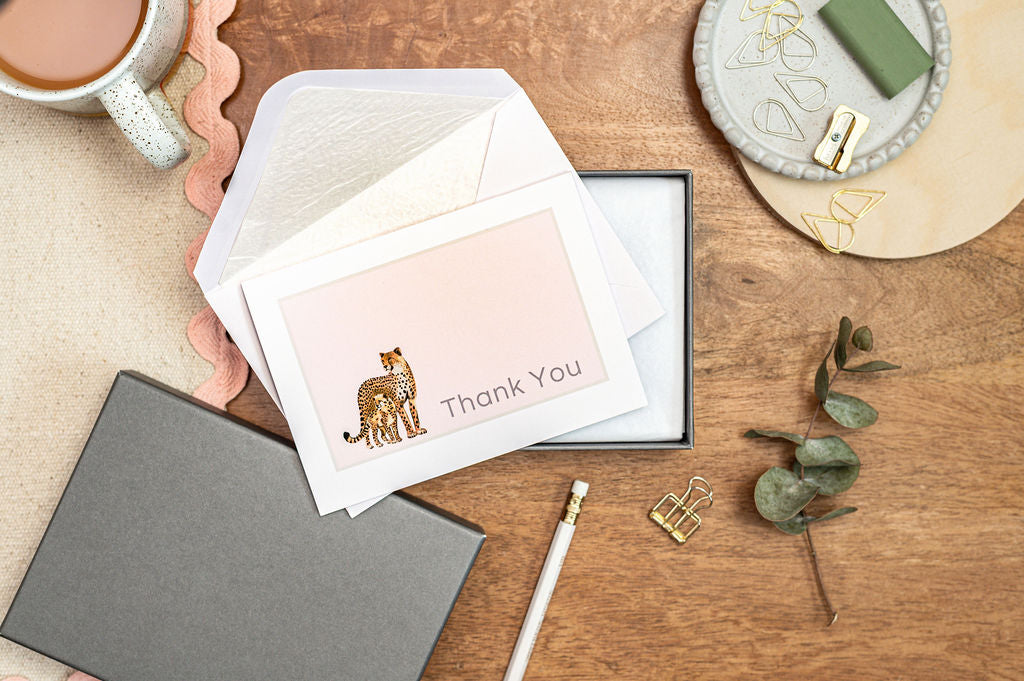 Cheetah - Thank You Greeting Cards Set