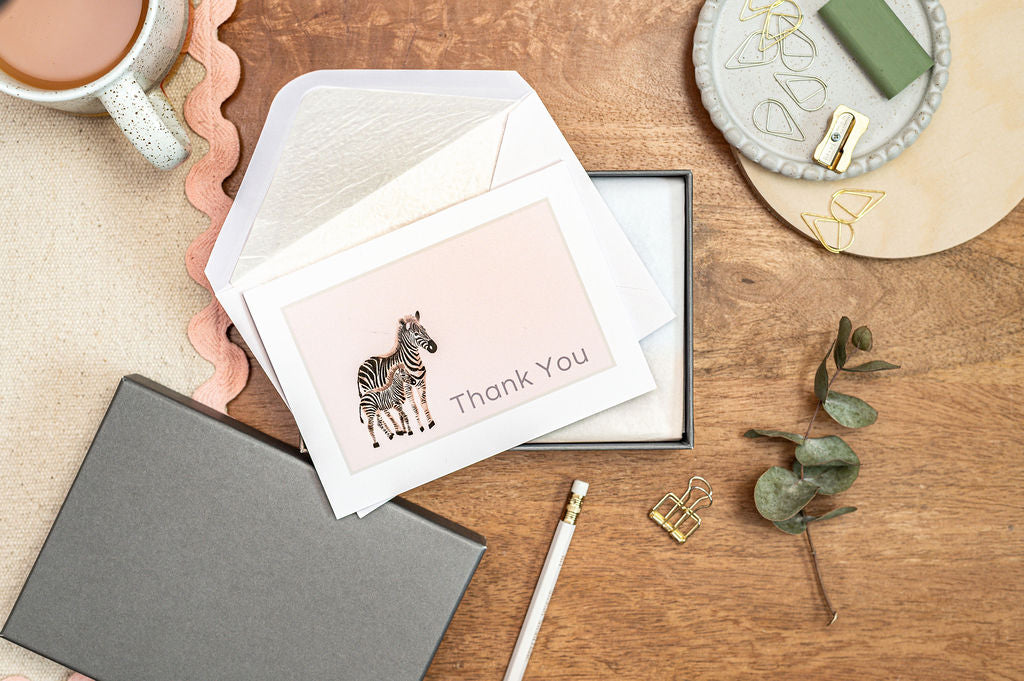 Zebra - Thank You Greeting Cards Set