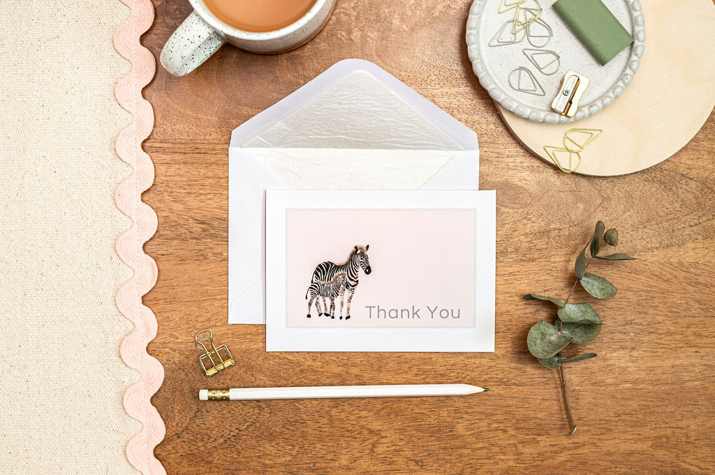 Zebra - Thank You Greeting Cards Set