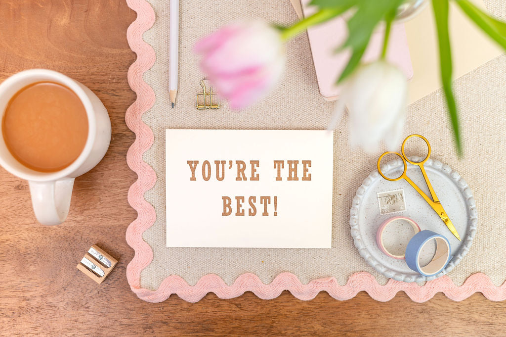 Letterpress Appreciation You're The Best Ivory Card