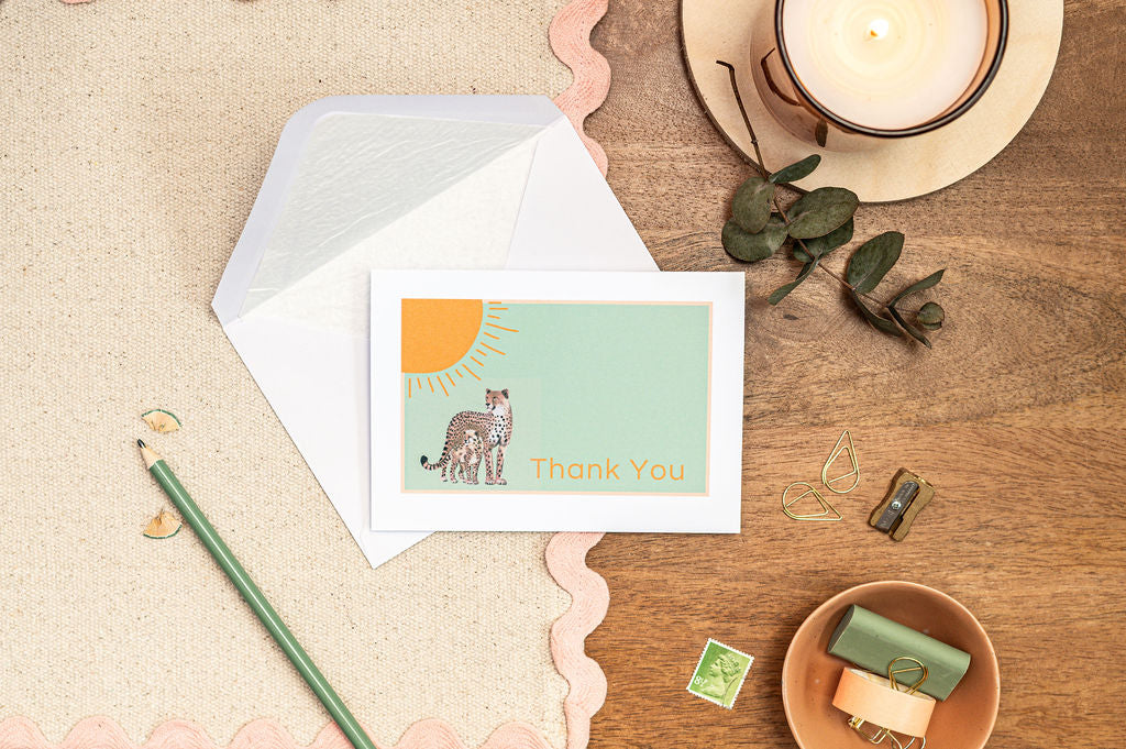Cheetah - Thank You Greeting Card Set