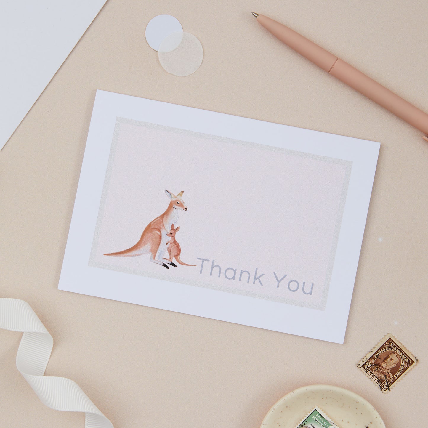 Thank You Cards Kangaroo Inspired Set - Sjstationery