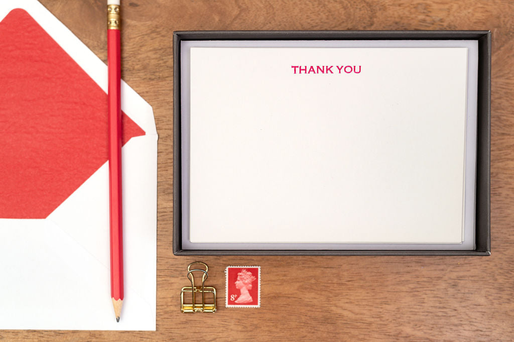 Thank You Letterpress Notelets - Lined Envelopes