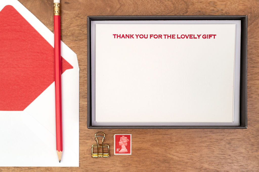 Gift Thankyou Letterpress Notelets & Lined Envelopes