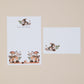 Woodland Rabbits Letter Writing Paper And Envelopes on a beige background